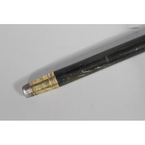 17 - Silver topped ebony walking cane.&nbsp;