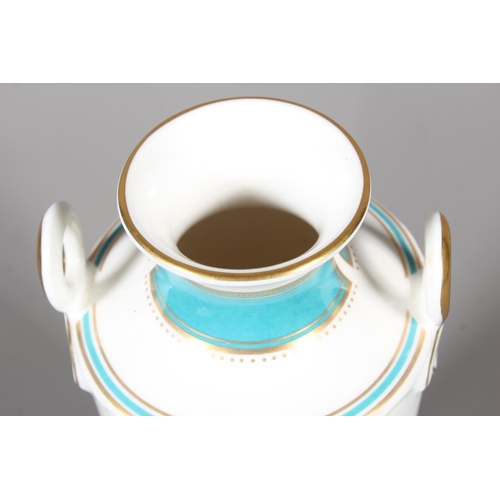 20 - Minton bone china 'Minton Rose Basket' urn vase, 23cm tall.