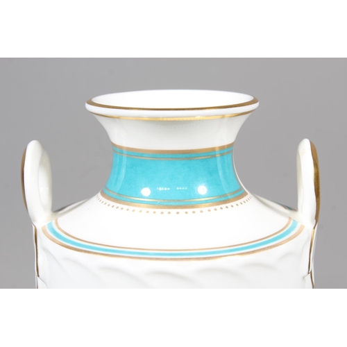 20 - Minton bone china 'Minton Rose Basket' urn vase, 23cm tall.