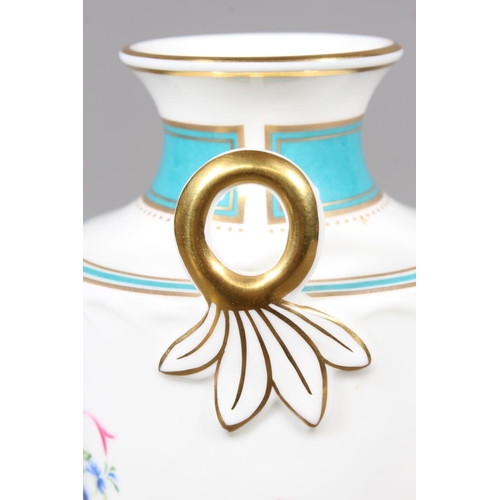 20 - Minton bone china 'Minton Rose Basket' urn vase, 23cm tall.