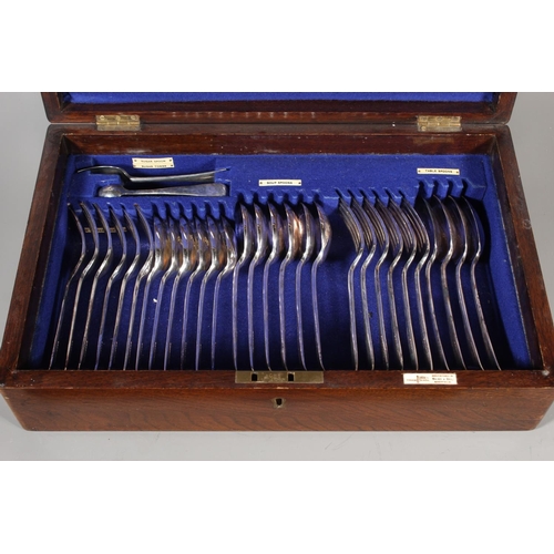 56 - Walker and Hall canteen of flatware held in oak case.&nbsp;