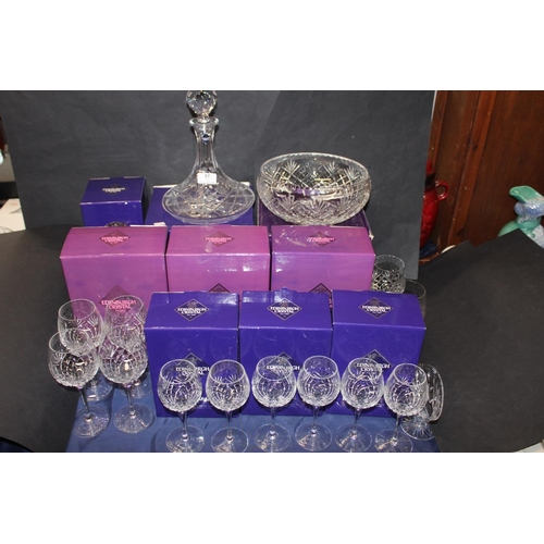 57 - Edinburgh Crystal glassware to include ships decanter, fruit bowl, decanter, wine glasses etc. most ... 