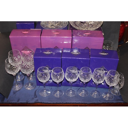 57 - Edinburgh Crystal glassware to include ships decanter, fruit bowl, decanter, wine glasses etc. most ... 