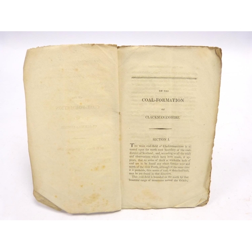 31 - BALD R., of Alloa.&nbsp;&nbsp;On the Coal-Formation of Clackmananshire. Orig. prntd. title leaf. 27p... 