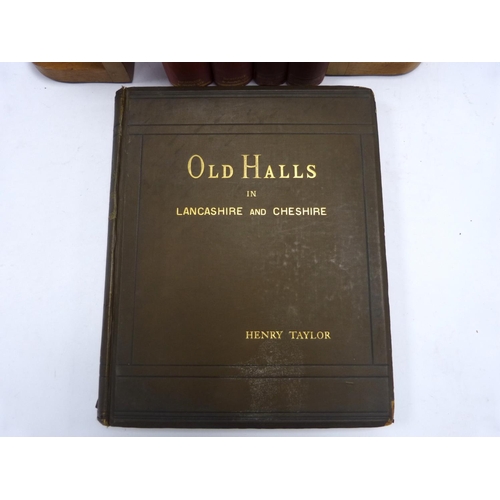 37 - TAYLOR HENRY.&nbsp;&nbsp;Old Halls in Lancashire & Cheshire. Litho plates & plans. Quarto. O... 