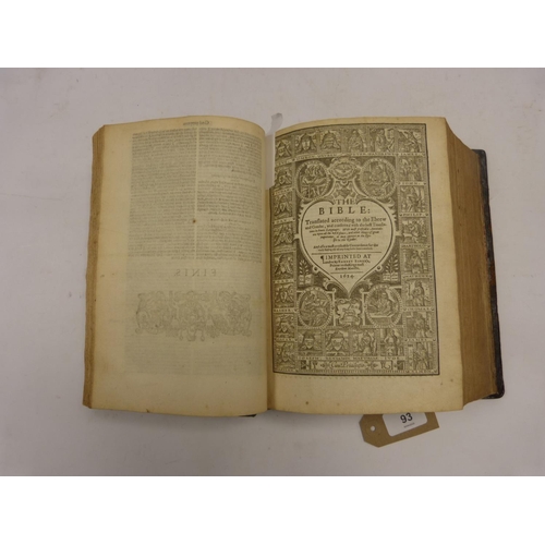 93 - GENEVA (BREECHES) BIBLE, PRAYER BOOK & PSALTER.  The Booke of Common Prayer with the Psalter or ... 