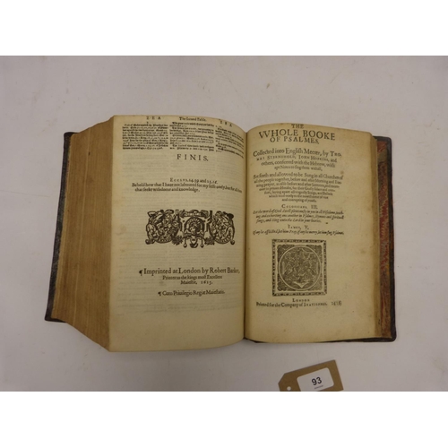 93 - GENEVA (BREECHES) BIBLE, PRAYER BOOK & PSALTER.  The Booke of Common Prayer with the Psalter or ... 