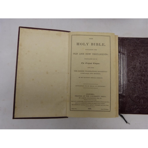 94 - Holy Bible & Book of Common Prayer.  2 vols. Embossed maroon morocco, a.e.g. Each inscribed 
