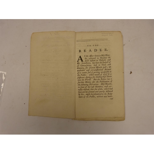 96 - BLANDY MISS MARY.  ... Own Account of the Affair Between Her & Mr Cranstoun from the Commencemen... 