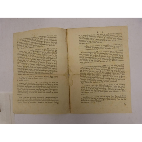 97 - Quaker Interest.&nbsp;&nbsp;Rules for Proceeding in Relation to Marriage Agreed Upon by the Yearly-M... 