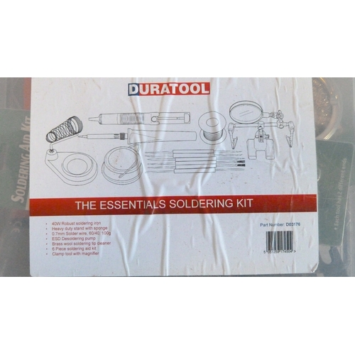 Duratool soldering kit to include iron, desoldering pump, tip cleaner ...