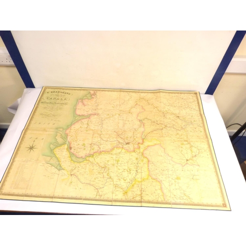 57 - BRADSHAW G.  2 maps. G. Bradshaw's Map of Canals Situated in the Counties of Lancaster, York, Derby ... 