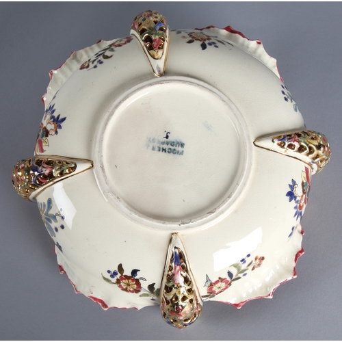 14 - Zsolnay Budapest pierced floral bowl, 26cm w.