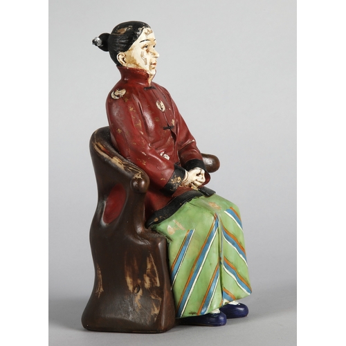 16 - Chinese sitting lady figure, 21cm h.