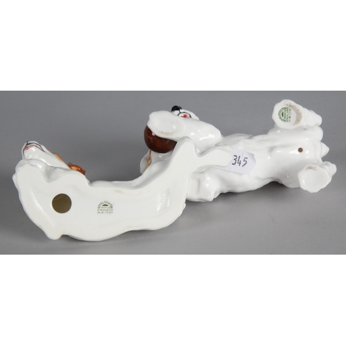 27 - Two Royal Doulton Terrier dog figures, largest 11.5cm w. (2).
