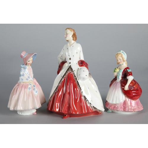 29 - Three Royal Doulton figures to include 'The Ermine Coat' HN 1981, 'Valerie' HN 2107, and 'Lily' (3).