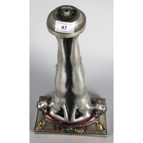 47 - Art deco style Gustav Adolf Daumiller gymnast lamp base, 46cm h.