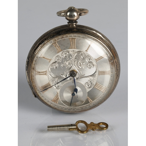 51 - Victorian silver cased pocket watch, hallmarked London 1873, gross weight 124g.