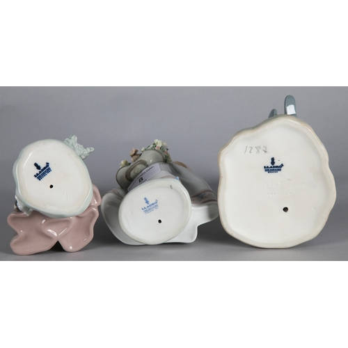 8 - Three Lladro figures to include 'May Flowers' 5467, 'Sweet Scent' 5221, and 'Picking Flowers' 1287 (... 