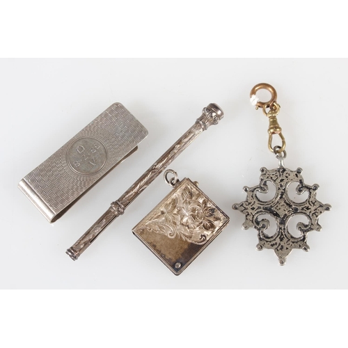 240 - Silver novelty book shaped pendant with hinged compartment by Crisford & Norris Ltd, Birmingham ... 