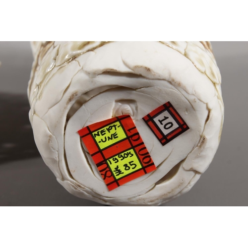 5 - Oxshott Pottery, a hand-built porcelain mask vase 'Neptune', with impressed wren mark to the base, 2... 