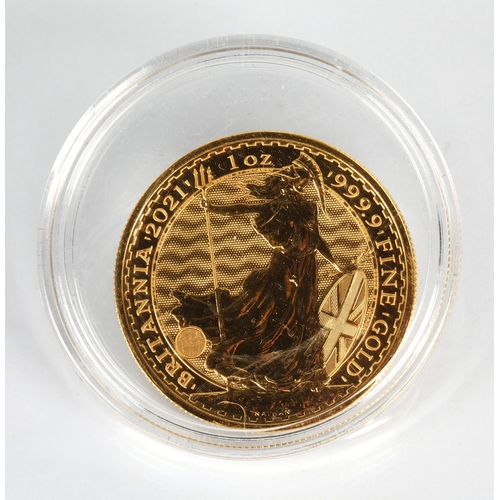6 - Elizabeth II gold proof 100 pound Britannia coin 2021, 1oz fine gold 999.9*Please note that this lot... 