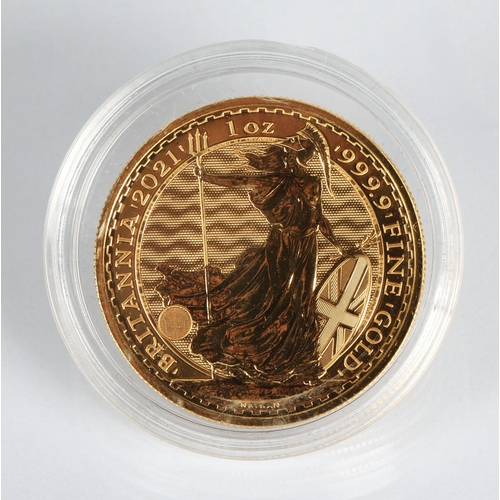 16 - Elizabeth II gold proof 100 pound Britannia coin 2021, 1oz fine gold 999.9*Please note that this lot... 