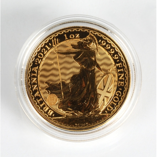 17 - Elizabeth II gold proof 100 pound Britannia coin 2021, 1oz fine gold 999.9*Please note that this lot... 