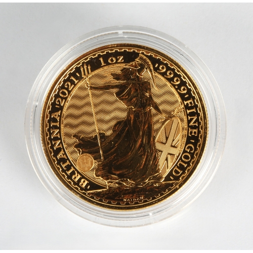 19 - Elizabeth II gold proof 100 pound Britannia coin 2021, 1oz fine gold 999.9*Please note that this lot... 