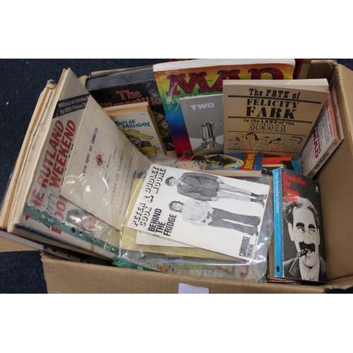 754 - Box containing ephemera and books to include The Rolling Stones programmes, The Face issue 1, Peter ... 