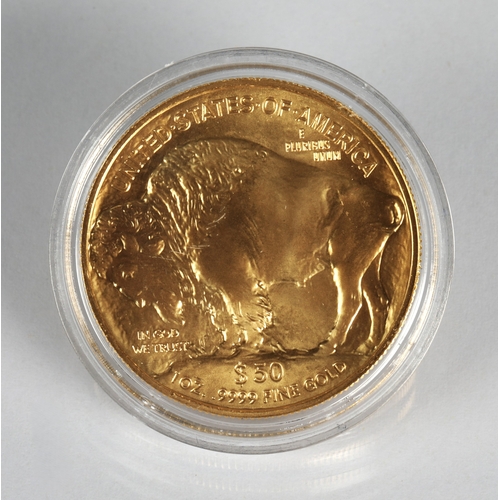 28 - 2021 Gold American Buffalo 50 Dollar coin, 1oz fine gold 9999.*Please note that this lot will only b... 