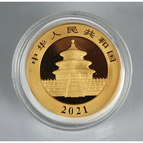 35 - 2021 Chinese Gold Panda coin, 500 Yuan, 30g fine gold 999.*Please note that this lot will only be av... 