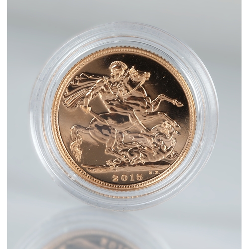 44 - Gold proof sovereign 2015.*Please note that this lot will only be available to view online and the w... 
