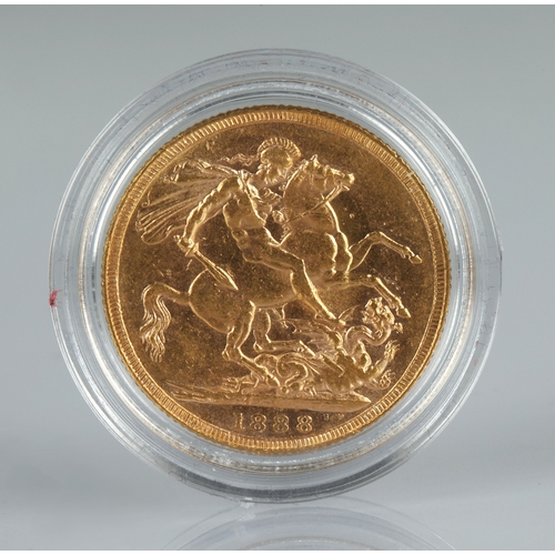 45 - Victorian gold sovereign 1888.*Please note that this lot will only be available to view online and t... 