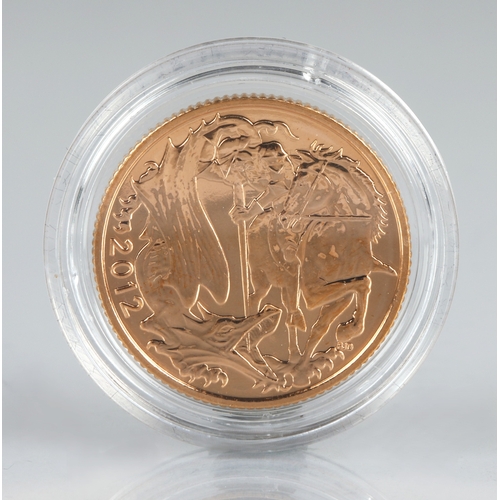 51 - Elizabeth II gold proof sovereign 2012.*Please note that this lot will only be available to view onl... 