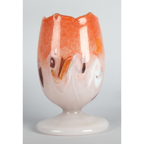 31 - Scottish glass table lamp, 24cm h.