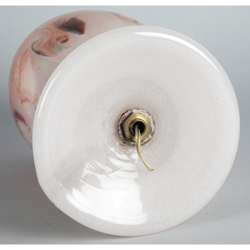 31 - Scottish glass table lamp, 24cm h.