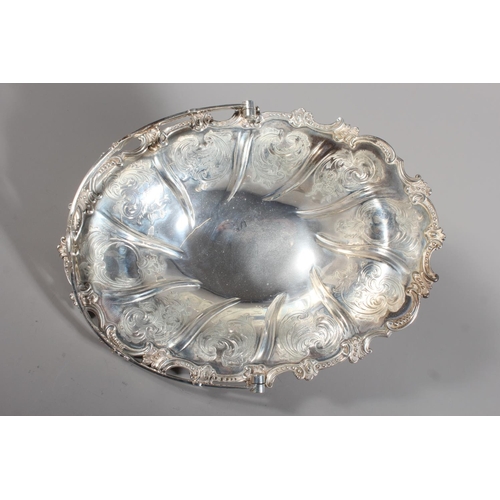 5 - Victorian silver swing handled basket with engraved floral designs by Henry Wilkinson & Co, Shef... 