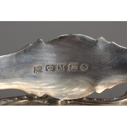 5 - Victorian silver swing handled basket with engraved floral designs by Henry Wilkinson & Co, Shef... 