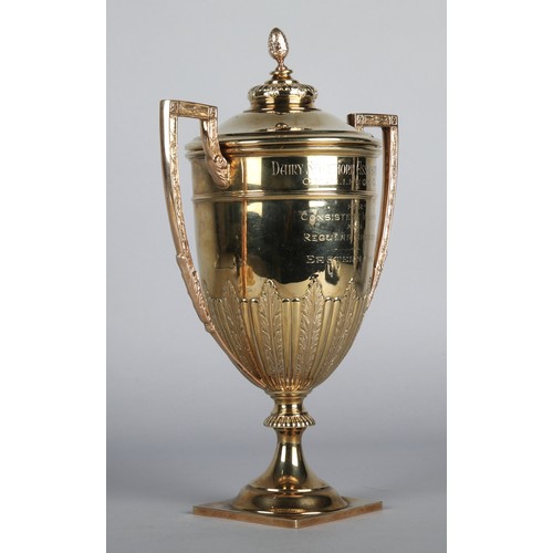 100 - 9ct gold two handled cup and cover of late 18th century style, The Dairy Shorthorn Association 1926 ... 