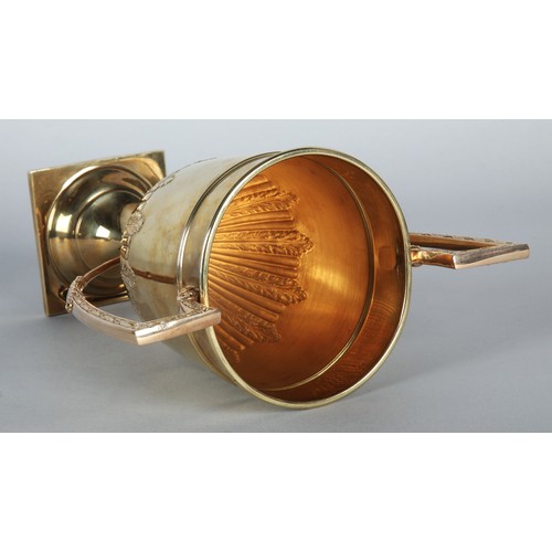 100 - 9ct gold two handled cup and cover of late 18th century style, The Dairy Shorthorn Association 1926 ... 