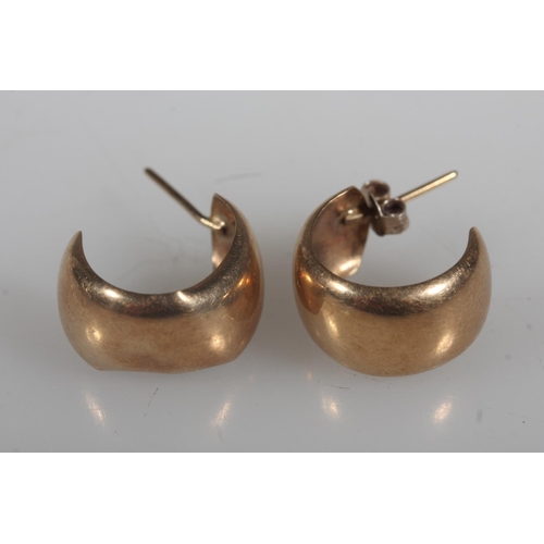 451 - Pair of 9ct gold half hoop earrings, 2.4g gross.&nbsp;