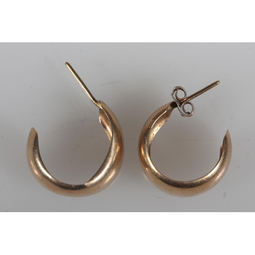 451 - Pair of 9ct gold half hoop earrings, 2.4g gross.&nbsp;