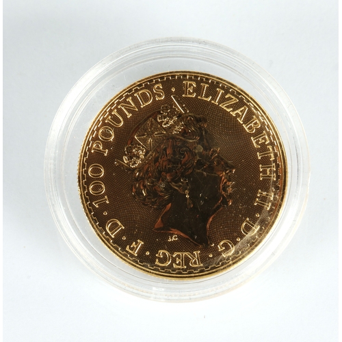 1 - Elizabeth II gold proof 100 pound Britannia coin 2021, 1oz fine gold 999.9*Please note that this lot... 