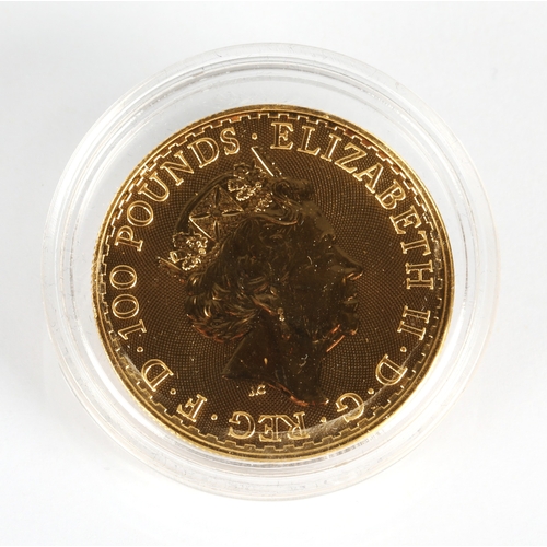 12 - Elizabeth II gold proof 100 pound Britannia coin 2021, 1oz fine gold 999.9*Please note that this lot... 