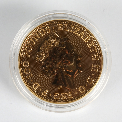 17 - Elizabeth II gold proof 100 pound Britannia coin 2021, 1oz fine gold 999.9*Please note that this lot... 