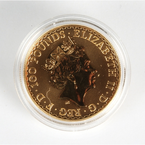 19 - Elizabeth II gold proof 100 pound Britannia coin 2021, 1oz fine gold 999.9*Please note that this lot... 