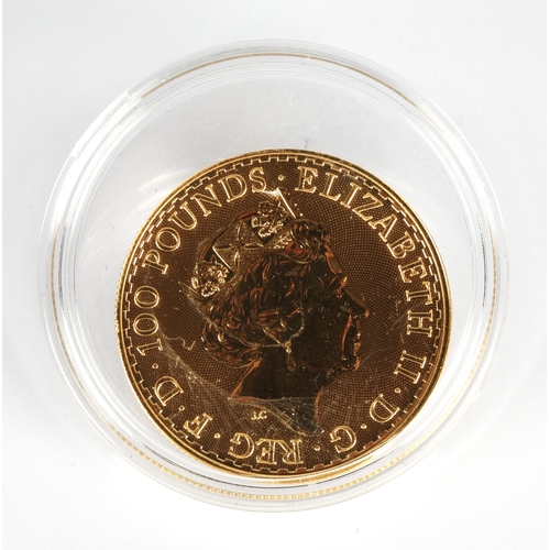 20 - Elizabeth II gold proof 100 pound Britannia coin 2021, 1oz fine gold 999.9*Please note that this lot... 