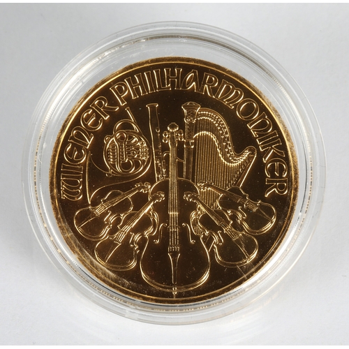 23 - Gold proof 100 Euro 2021 Republik Osterreich coin 'Wiener Philharmoniker' 1oz fine gold 999.9*Please... 