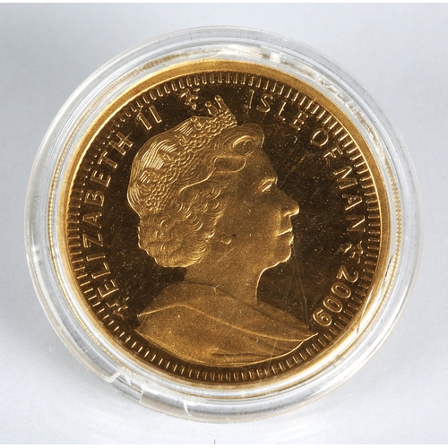 24 - Gold proof One Noble, Elizabeth II, Isle of Man 2009, 1oz fine gold.*Please note that this lot will ... 